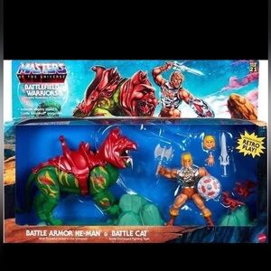 Masters of the Universe Battle Armor He-Man & Battle Cat Set Action Figure Retro